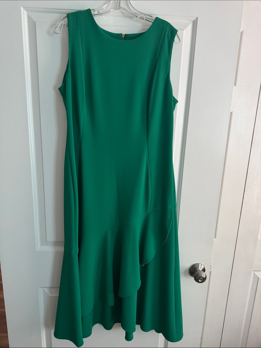 Calvin Klein Sleeveless Green Asymmetrical Dress